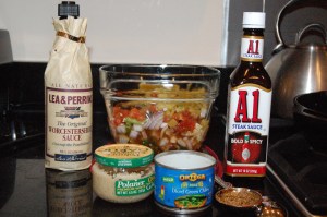 Minus the Steak...it was defrosting in the microwave for 8 minutes